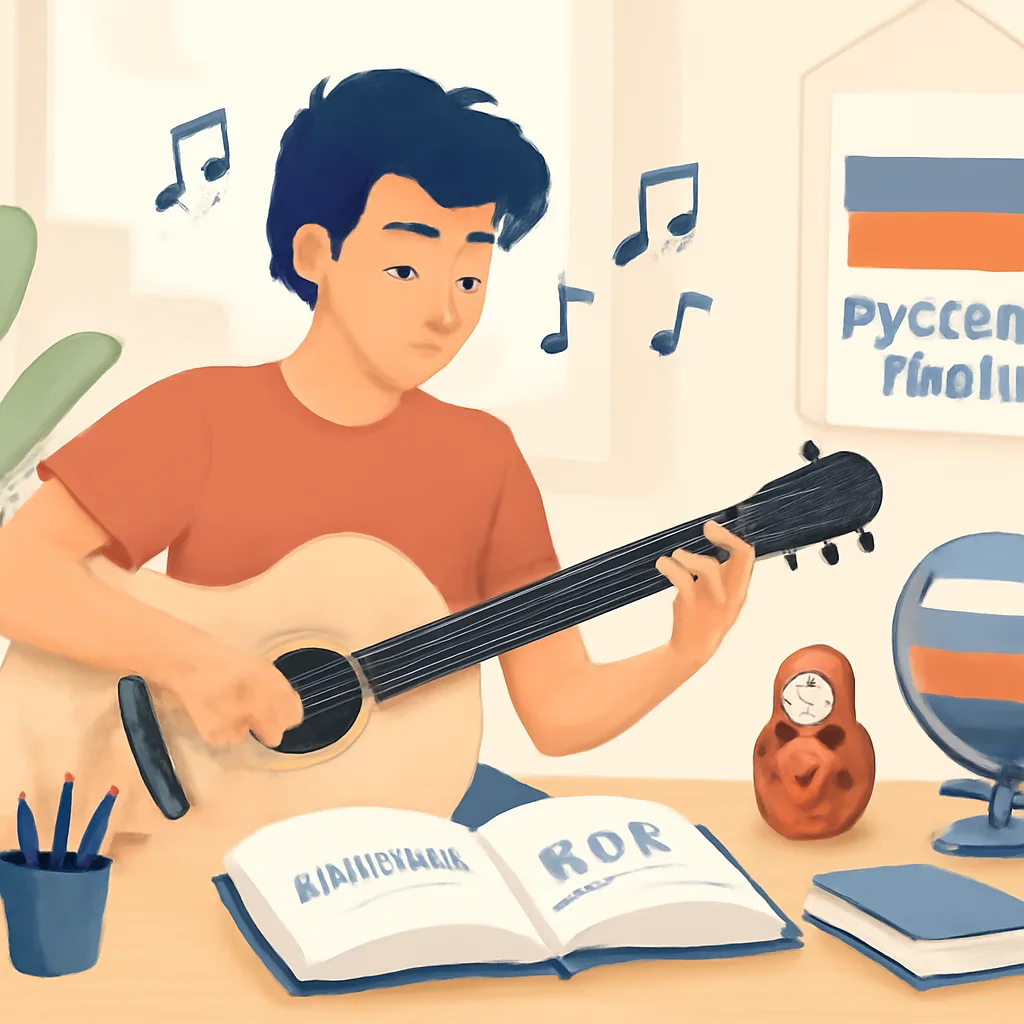 Vaikas mokosi muzikos ir rusų kalbos jaukioje šviesioje aplinkoje