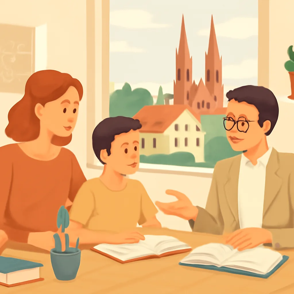 Tėvas ir vaikas su korepetitoriumi mokosi Rokiškyje, edukacinėje aplinkoje